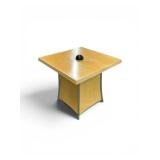 Modern Wood Pedestal Charging Accent Table