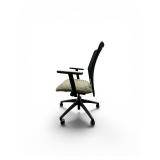 IZZY Task Chair with a black mesh back and a patterned fabric seat