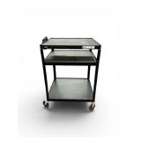 Black Luxor LP34LE-B Mobile Audio-Visual Cart featuring three shelves & Power Cord
