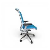 Steelcase Think V2 office chair in turquoise blue with a chrome frame $1100 retail