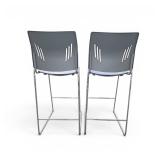 Two Agenda Plus Bar Height Guest Chairs Gray