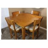 High-Top Dining Table with Leaf and 4 Chairs