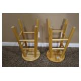 Wood 24" Bar Stools Pair