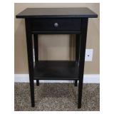 Ikea Hemnes Black Nightstand with Drawer