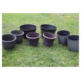 Assorted Plastic Flower Pots (Lot of 8)