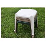 Stackable Resin Outdoor Side Tables (Lot of 4)