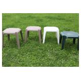 Stackable Resin Outdoor Side Tables (Lot of 4)