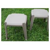Stackable Resin Outdoor Side Tables (Lot of 4)