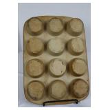 Pampered Chef Stoneware Muffin Pan & Batter Bowl