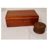 Lane Wooden Box & Carved Trinket Box Mixed Lot