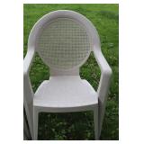 4 Plastic Mesh-Back Lawn Chairs