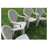 4 Plastic Mesh-Back Lawn Chairs