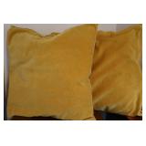 Pair of Gold Throw Pillows with Zippered Covers