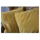 Pair of Gold Throw Pillows with Zippered Covers