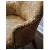 Upholstered Classic Floral Accent Chair with Caster Feet