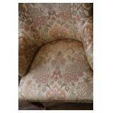 Upholstered Classic Floral Accent Chair with Caster Feet