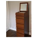 6-Drawer Wood Dresser with Lift Top and Mirror