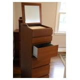 6-Drawer Wood Dresser with Lift Top and Mirror