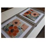Framed Floral Wall Art Set (Lot of 2)