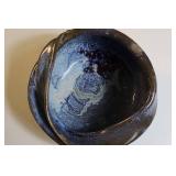 Handmade Stoneware Bowl With Blue Glaze