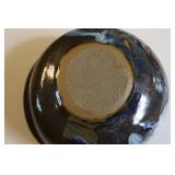 Handmade Stoneware Bowl With Blue Glaze