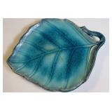 Leaf Shaped Glazed Ceramic Dish