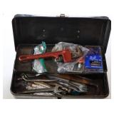 Metal Toolbox with Assorted Hand Tools