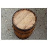 Wooden Barrel With Metal Banding