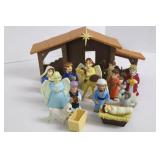 Holiday Decorations Nativity Scene & FRIENDS Snowman Sign