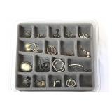 Costume Jewelry Earrings Mixed Lot With Jewelry Box