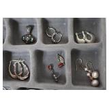 Costume Jewelry Earrings Mixed Lot With Jewelry Box