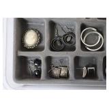 Costume Jewelry Earrings Mixed Lot With Jewelry Box