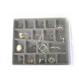 Costume Jewelry Earrings Mixed Lot With Jewelry Box