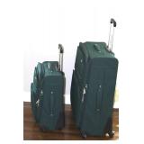 Dark Green Rolling Luggage Set (2 Pieces)