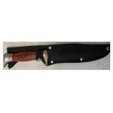 Frost Great White Buffalo Knife – Limited Edition Fixed Blade Hunting Knife with Leather Sheath – Approx. 11"