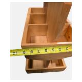 RUSTIC SOLID WOOD 2-TIER ORGANIZER / STORAGE CADDY – HANDCRAFTED STYLE!