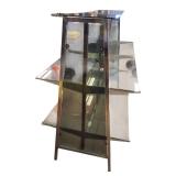 Modern Glass Display Shelf Cabinet – 66” Wide Contemporary Multi-Tier Shelving Unit