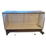 Vintage 72” Glass Display Showcase Cabinet Store Counter Woodgrain Retail Case