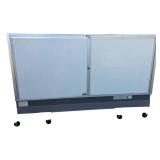 Vintage 72” Glass Display Showcase Cabinet Store Counter Woodgrain Retail Case