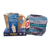 New Brita 6-Cup Water Filter Pitcher & JWorld Insulated Lunch Bag Bundle – Stylish Everyday Essentials Lot