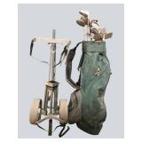Vintage Estate Golf Club Set with Bag & Pull Cart – Gently Loved Classic Clubs