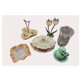 Vintage Cottage Charm Decor Lot – Glass, China & Floral Accents