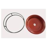 Raised Pet Food & Water Bowl Stand with 12-Cup Bowl
