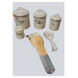 Home Acre Designs Farmhouse Kitchen Canister & Accessory Set – NEW 6 Piece Bundle