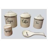 Home Acre Designs Farmhouse Kitchen Canister & Accessory Set – NEW 6 Piece Bundle
