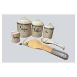 Home Acre Designs Farmhouse Kitchen Canister & Accessory Set – NEW 6 Piece Bundle