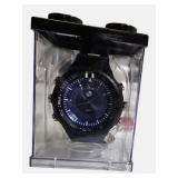 AJ Men’s Black & Blue Sport Watch w/ Display Box – Oversized Designer Style – Retail $319