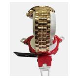 Miykon Men’s 49mm Gold Tone Watch Red Dial Seiko Movement – Retail $289