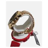 Miykon Men’s 49mm Gold Tone Watch Red Dial Seiko Movement – Retail $289