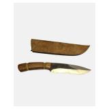 VF-143PW Fixed Blade Hunting Knife w/ Leather Sheath